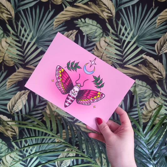Pink Death Moth Art Print