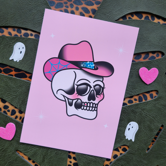 Cowgirl Skull Print