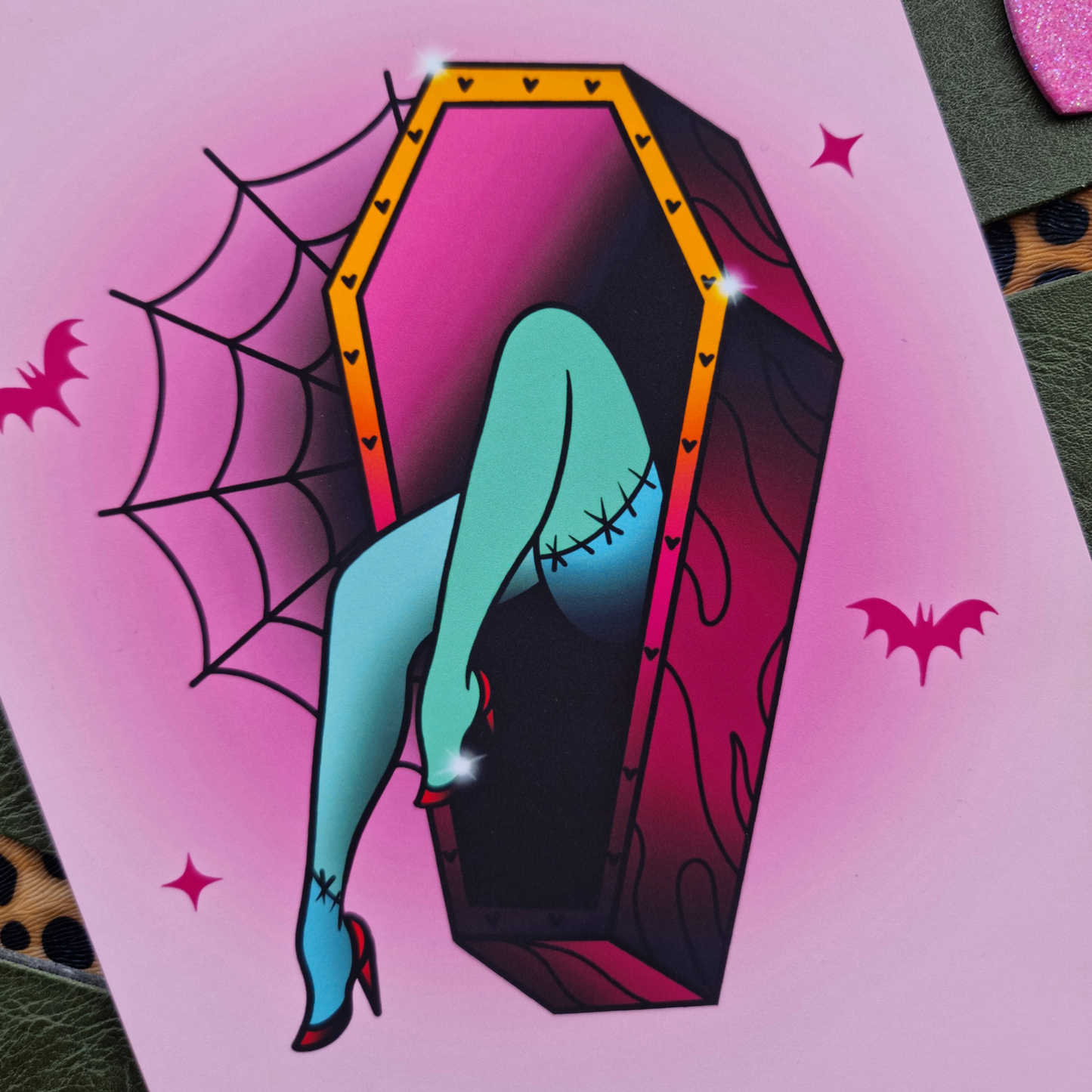 Coffin Pin Up Art Print