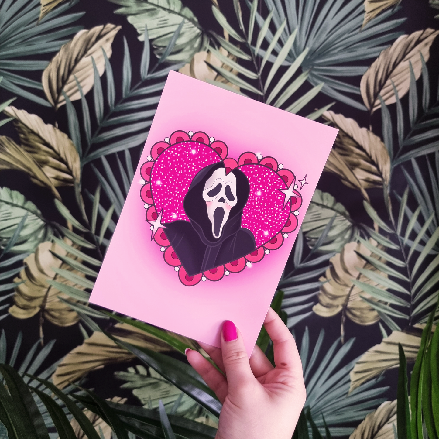 Ghostie Killer Horror Heart Art Print