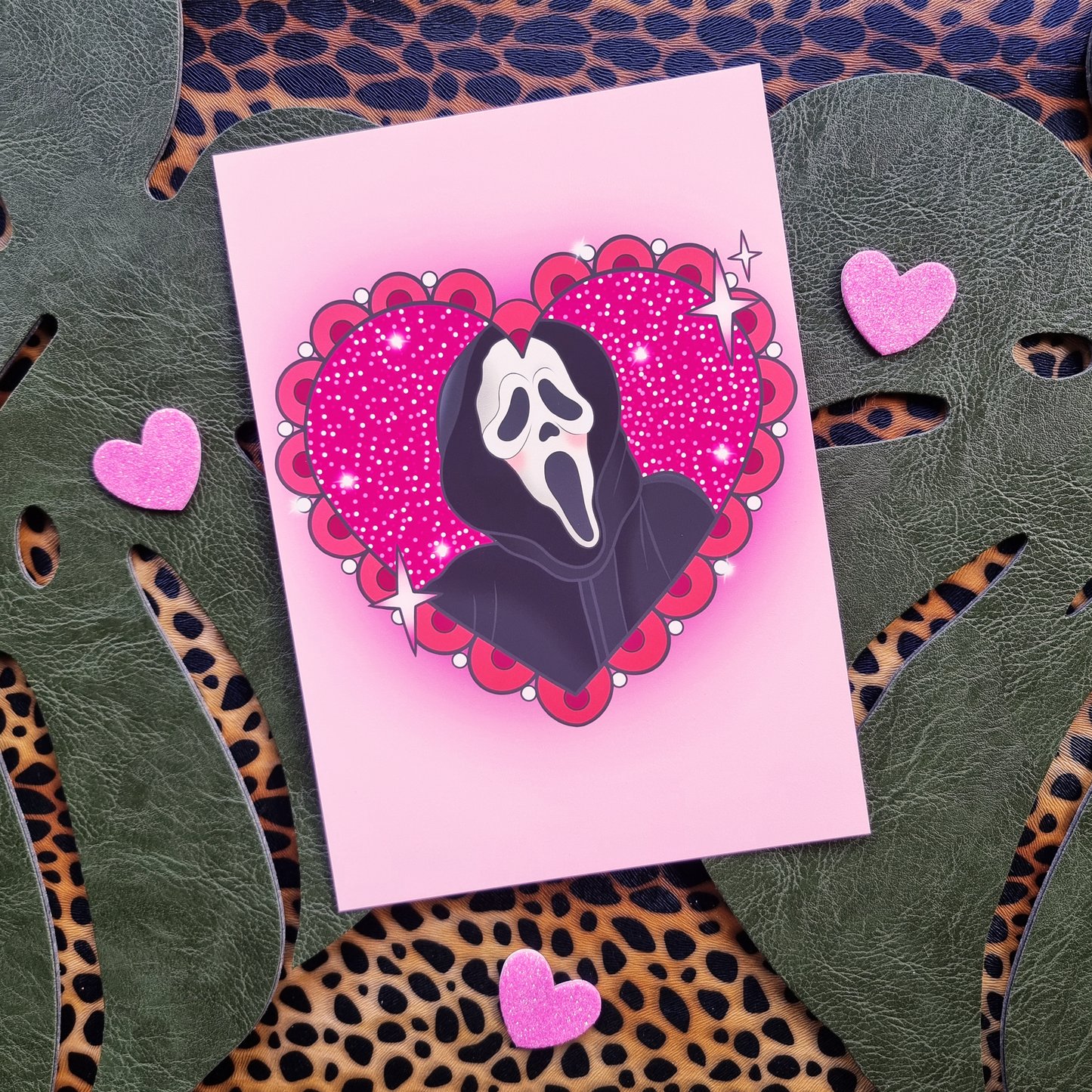 Ghostie Killer Horror Heart Art Print