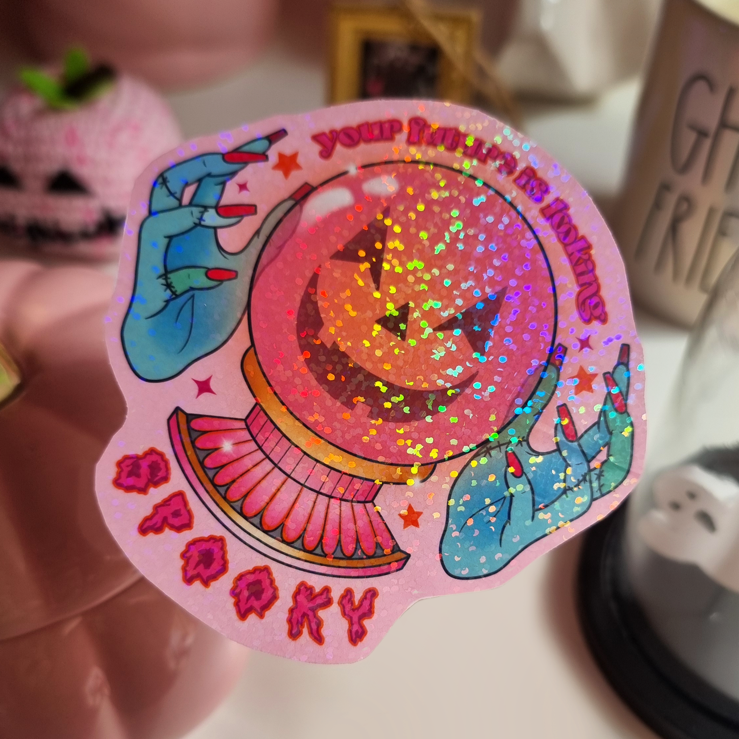 Crystal Ball Glitter Sticker