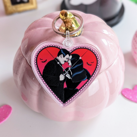 Morticia and Gomez Keychain (seconds sale)