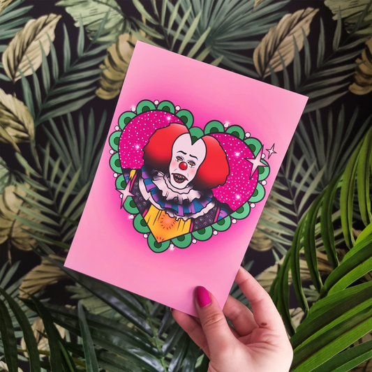 90's Killer Clown Horror Heart Art Print