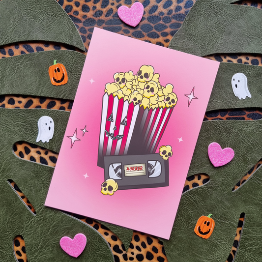 Popcorn Horror Art Print