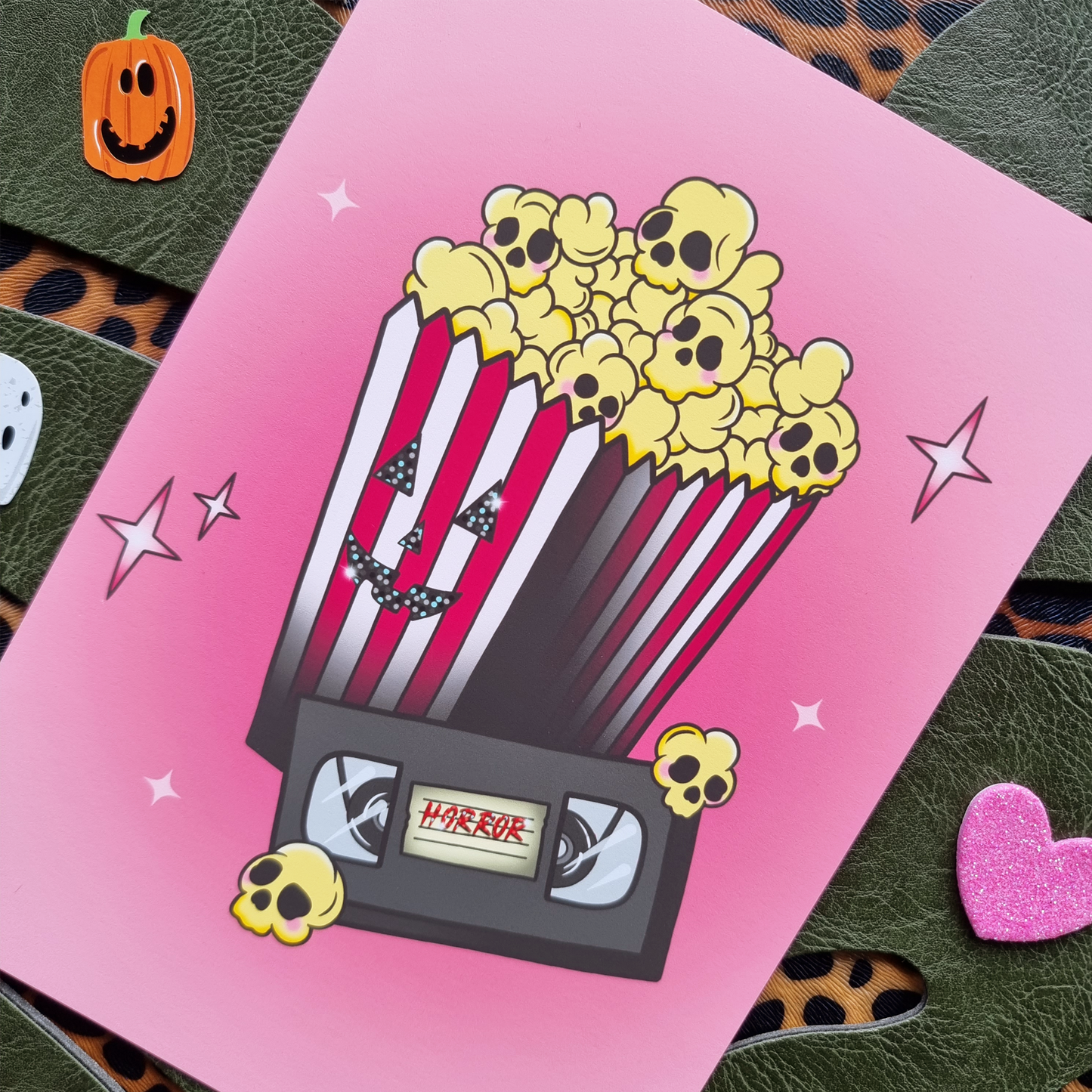 Popcorn Horror Art Print