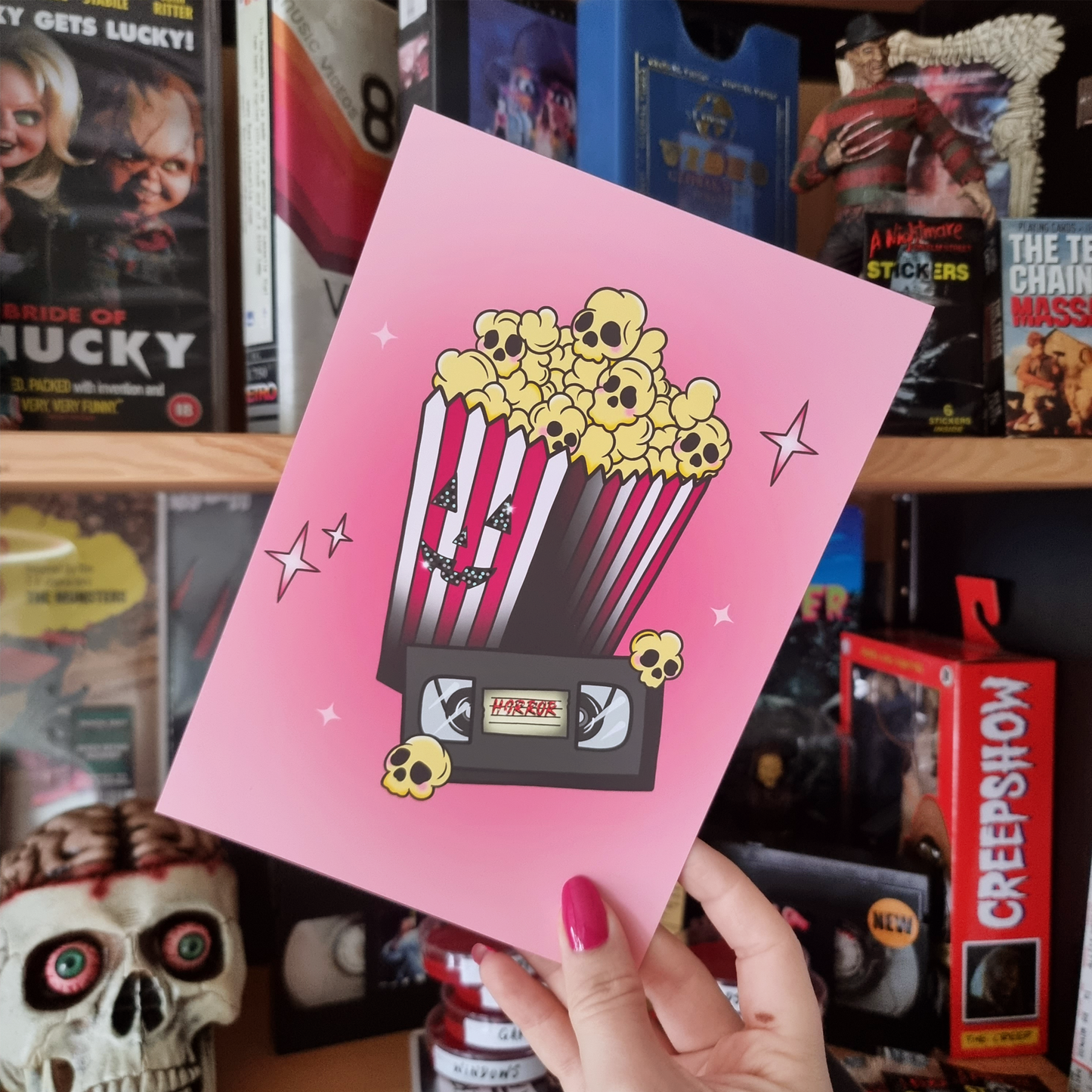 Popcorn Horror Art Print