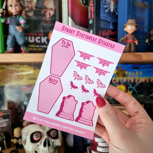 Pink & Spooky Stationery Sticker Sheet
