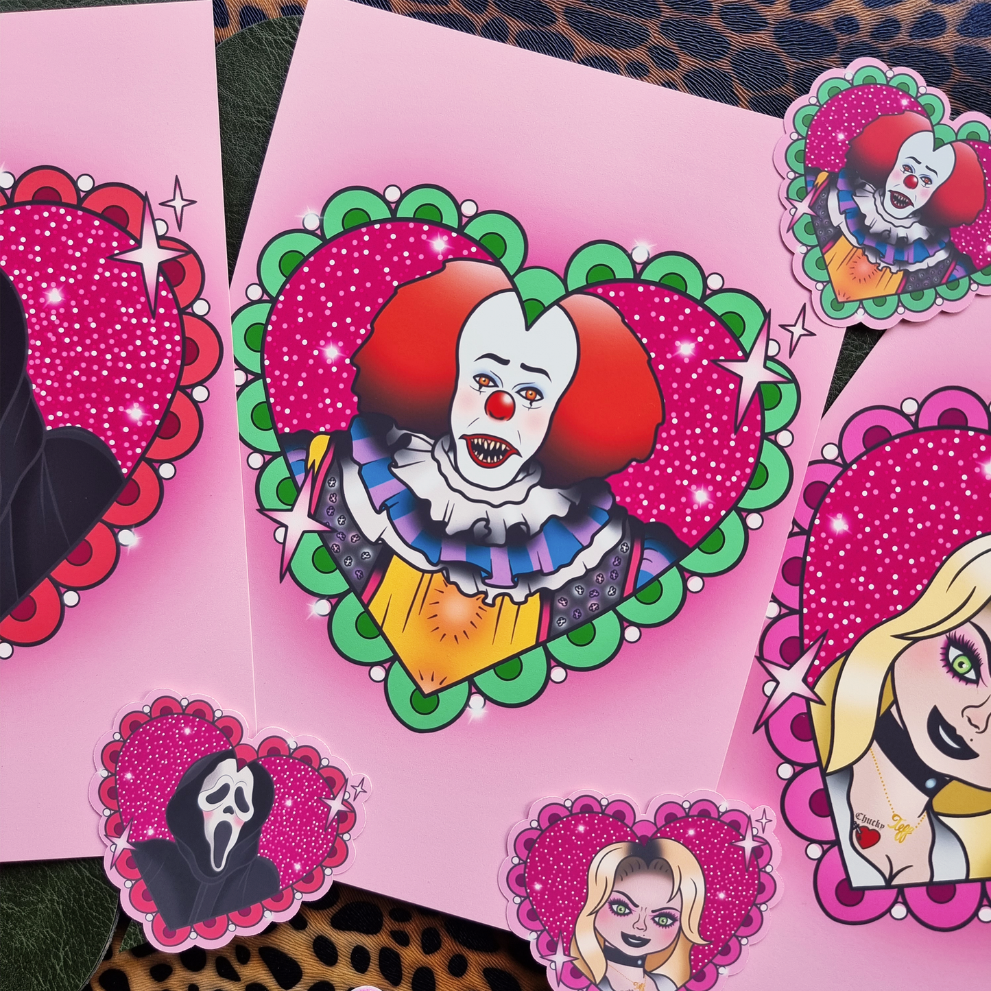 90's Killer Clown Horror Heart Art Print