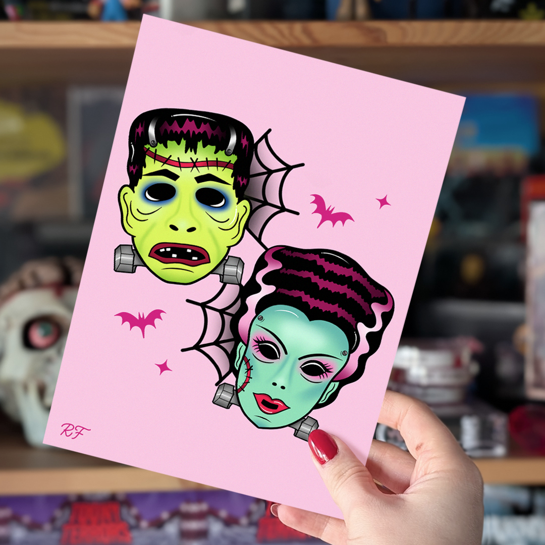 Retro Halloween Mask Print